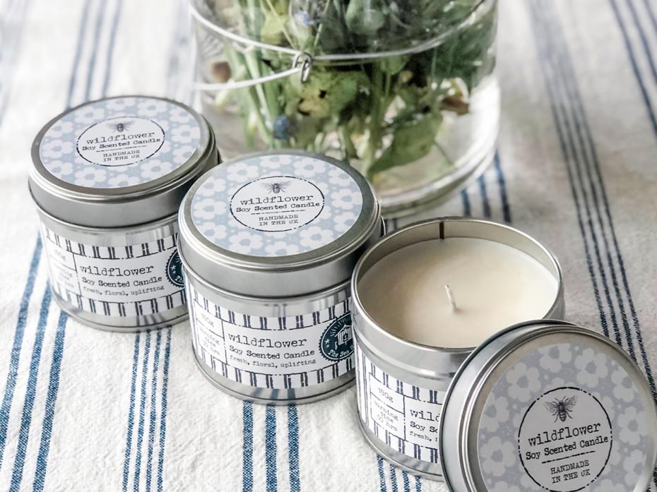 Wildflower Scented Candle Tin